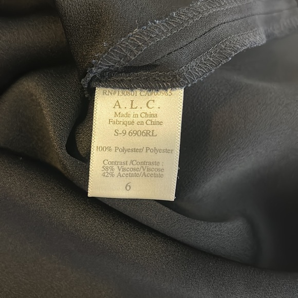 A.L.C Varney Dress Black and Navy Floral Bodice size 6 - Picture 12 of 14